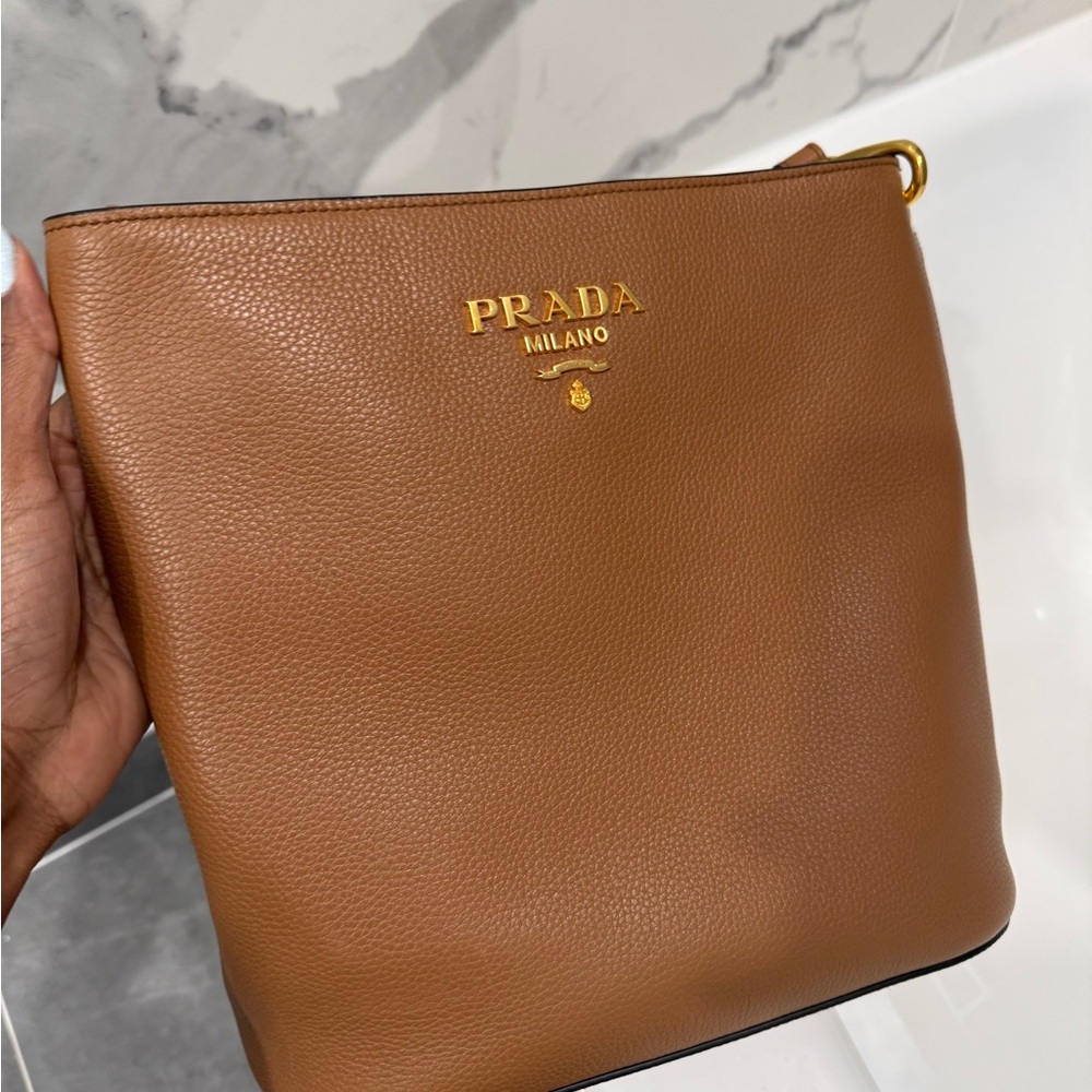 Prada Tan Leather Shoulder Bag